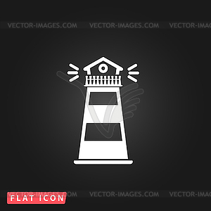 Lighthouse flat icon - color vector clipart