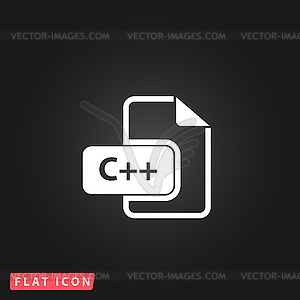 C development file format flat icon - vector image