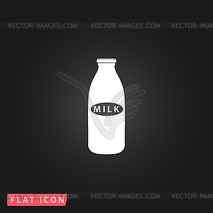 Milk bottle icon - vector image