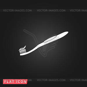 Toothbrush and Toothpaste Icon - vector EPS clipart