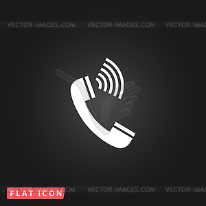 Sound of handset - phone icon - vector clip art