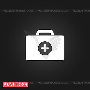 Medical box flat icon - vector clipart