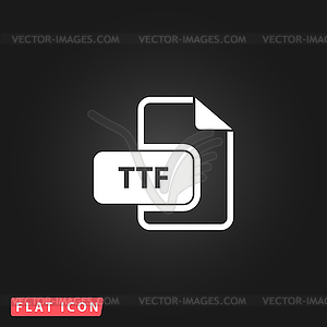 TTF extension text file type icon - vector image