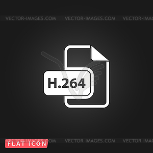 H264 video file extension icon  - vector clipart