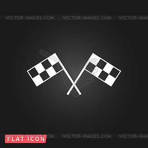 Racing flag flat icon - vector clipart
