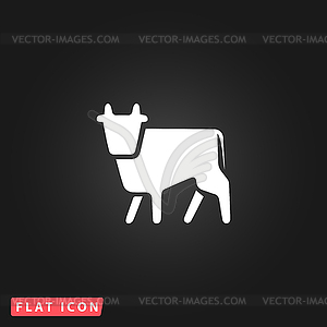 Cow flat icon - vector image