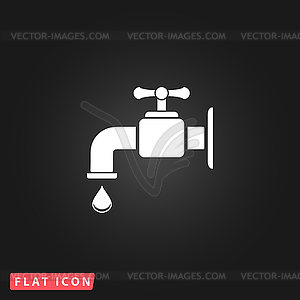 Faucet flat icon - vector clipart