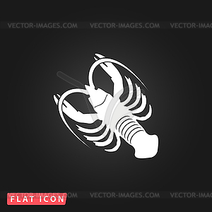 Crawfish flat icon - vector image