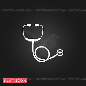 Stethoscope flat icon - vector image