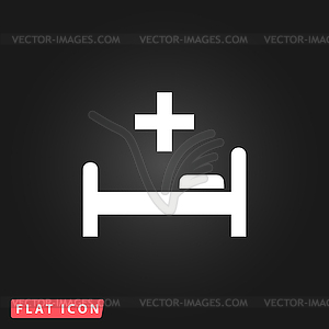 Hospital bed and cross - vector clip art