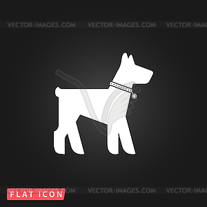 Dog flat icon - vector clipart