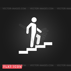 Man on Stairs going up symbol - vector clipart