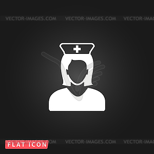 Nurse flat icon - vector clipart / vector image