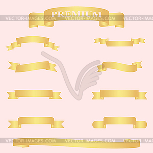 Golden ribbon set - vector clip art