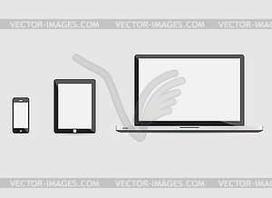 Laptop smartphone and tablet mockup - stock vector clipart