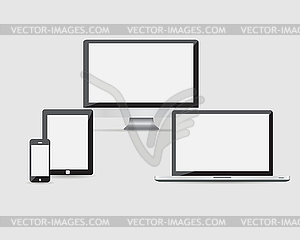 Ultimate web design electronic devices - stock vector clipart