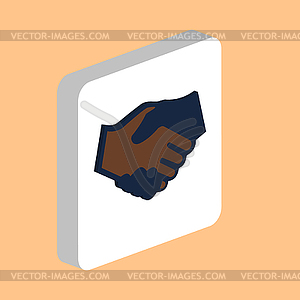 Handshake computer symbol - vector clipart