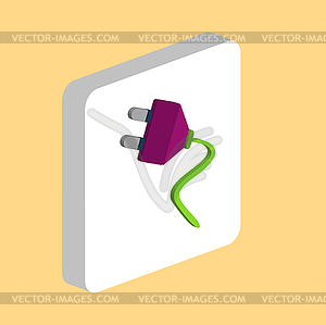 Electric Plug computer symbol - vector image