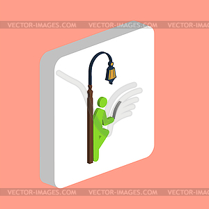 Man reading computer symbol - vector image