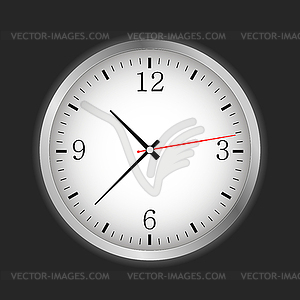 Office circle retro analog clock - vector clipart