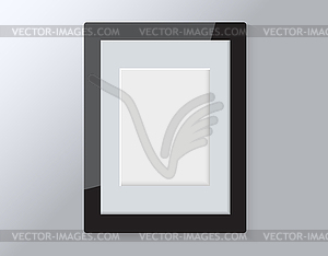 Realistic empty wooden modern horizontal picture - vector clipart