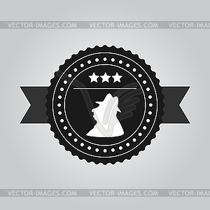 VIntage black logo design man in hat - vector clipart / vector image