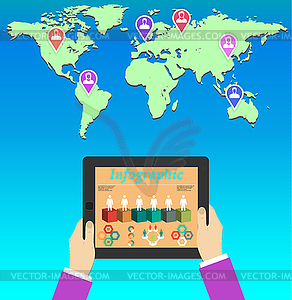 Teamwork. Concept of global business communication - vector clipart