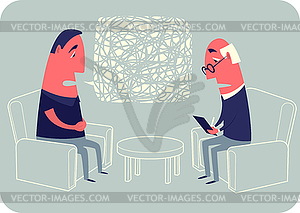 Conversation with a psychoanalyst. - vector image