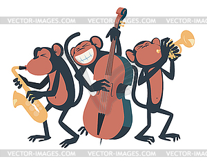Monkey Jazz Trio - vector image