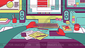 Designer at Work - vector clip art