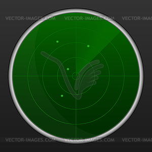 Реалистичная радар в поиске. Поиск Air. Militar - векторный клипарт EPS
