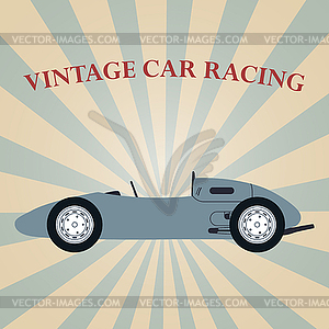 Vintage sport racing car - vector clipart