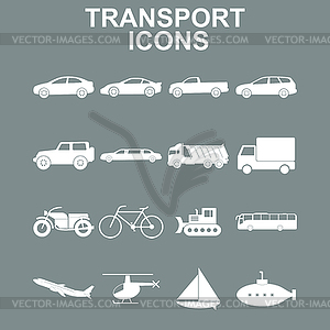 Transportation icons - color vector clipart