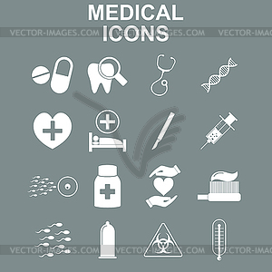 Здоровье и медицина Icon Set - стоковый клипарт