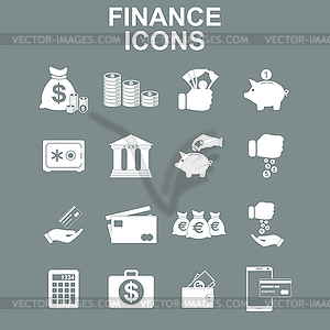 Finance icons set - vector clipart