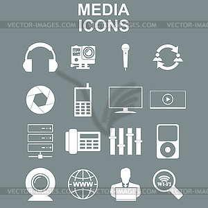 Social media icons - color vector clipart