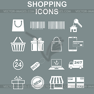 Shopping icons set - vector clip art