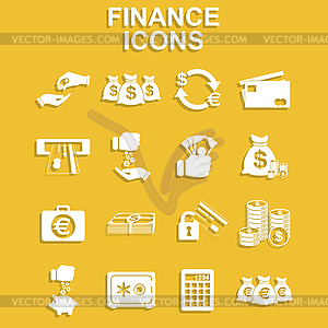 Набор иконок Финансы - рисунок в векторном формате