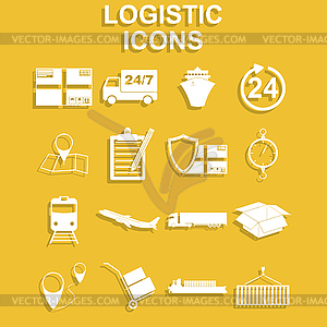 Simple logistics icons set - vector EPS clipart