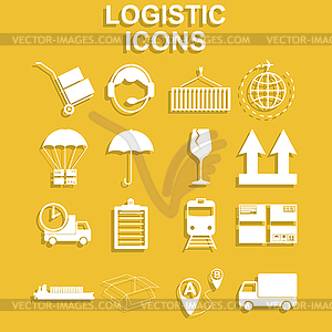 Simple logistics icons set - vector clipart