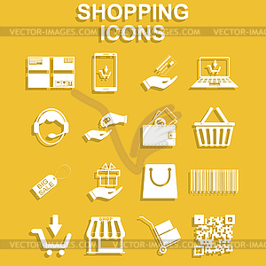 Shopping icons set - vector clipart