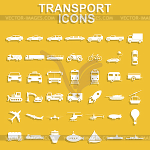 Иконки транспорта - рисунок в векторе