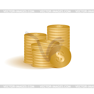 Golden coins. . Increase earnings. Business finance - vector image