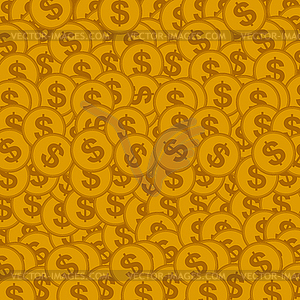 Seamless background with golden coins - vector clip art