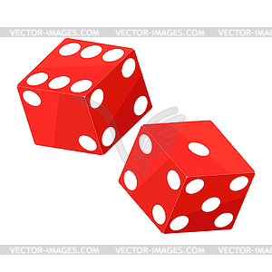 Shiny red dices -  - vector image