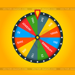 Color Fortune wheel. Lucky roulette - vector image