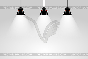 Black ceiling lamp.  - vector clip art