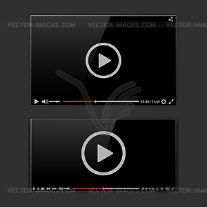 Modern video frame. Video player interface mokup - vector image