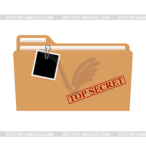 File folder with red rubber stamp top secret , - royalty-free vector image