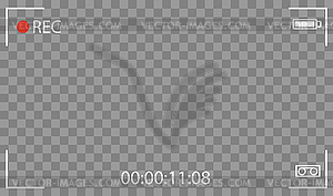 Black transparent camera rec interface viewfinder - vector image